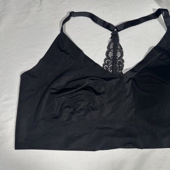 NEW $52 True & Co‎ [ XL ] Triangle Lace Racerback Bralette in Black - Picture 5 of 9